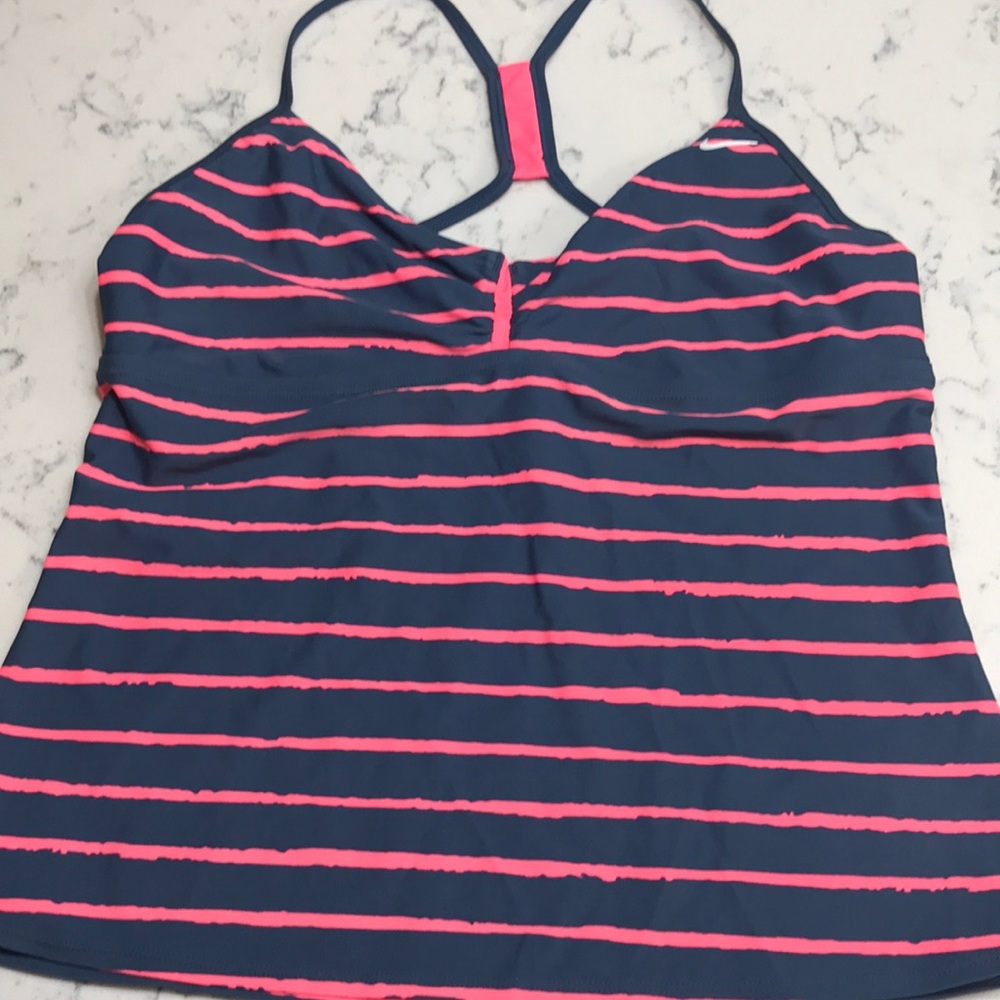 Nike Active Swimsuit Top   Size 14  grey/pink
